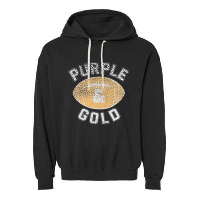 Game Day Purple And Gold Football Group High School Garment-Dyed Fleece Hoodie