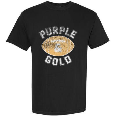 Game Day Purple And Gold Football Group High School Garment-Dyed Heavyweight T-Shirt