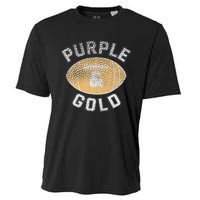 Game Day Purple And Gold Football Group High School Cooling Performance Crew T-Shirt