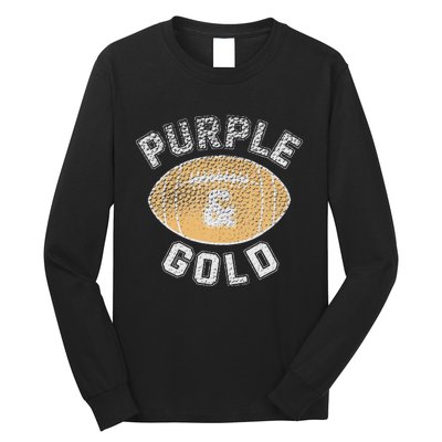 Game Day Purple And Gold Football Group High School Long Sleeve Shirt