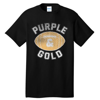 Game Day Purple And Gold Football Group High School Tall T-Shirt