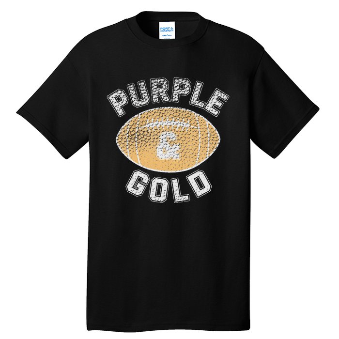 Game Day Purple And Gold Football Group High School Tall T-Shirt