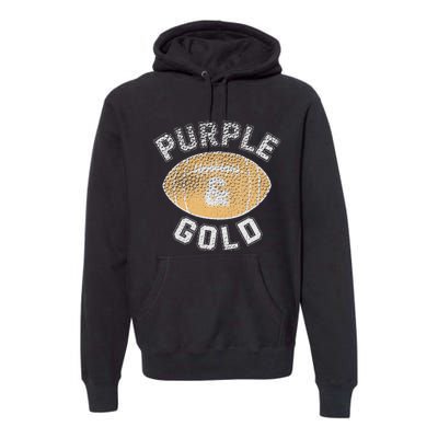 Game Day Purple And Gold Football Group High School Premium Hoodie