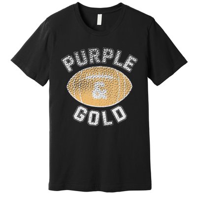 Game Day Purple And Gold Football Group High School Premium T-Shirt