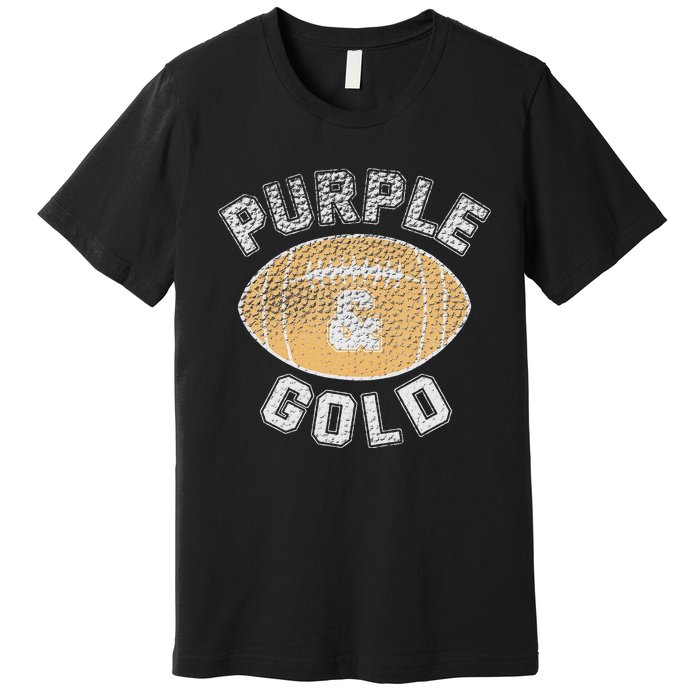 Game Day Purple And Gold Football Group High School Premium T-Shirt