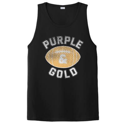 Game Day Purple And Gold Football Group High School PosiCharge Competitor Tank