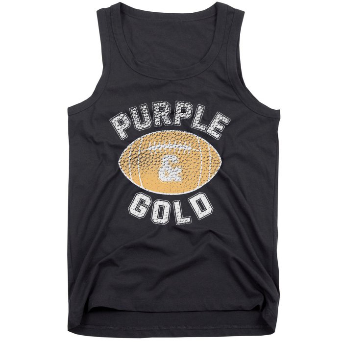 Game Day Purple And Gold Football Group High School Tank Top