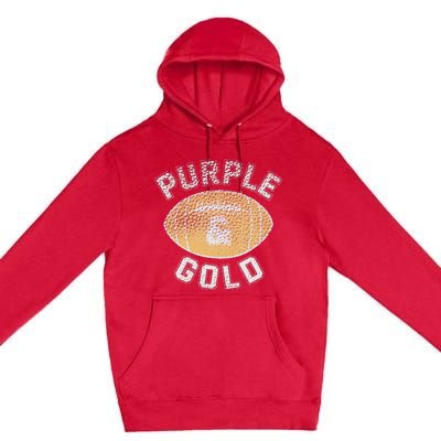 Game Day Purple And Gold Football Group High School Premium Pullover Hoodie