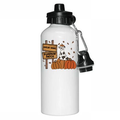 Great Dane Pumpkin Patch Dog Lovers Thanksgiving Halloween Gift Aluminum Water Bottle 