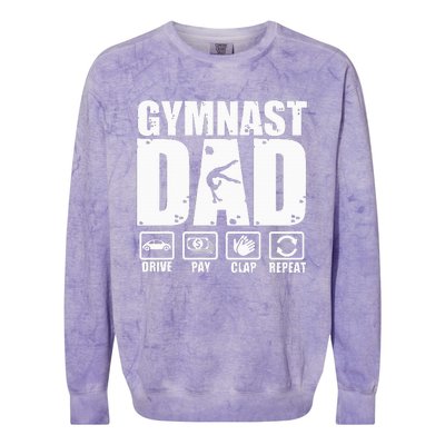 Gymnast Dad Proud Gymnastics Father Humor Colorblast Crewneck Sweatshirt