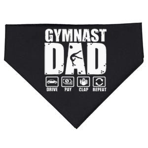 Gymnast Dad Proud Gymnastics Father Humor USA-Made Doggie Bandana