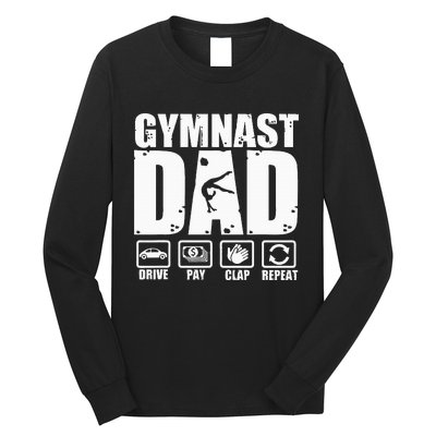 Gymnast Dad Proud Gymnastics Father Humor Long Sleeve Shirt