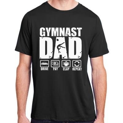 Gymnast Dad Proud Gymnastics Father Humor Adult ChromaSoft Performance T-Shirt