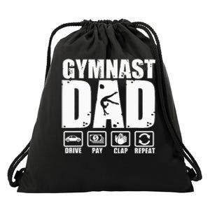 Gymnast Dad Proud Gymnastics Father Humor Drawstring Bag