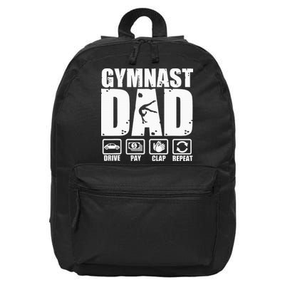 Gymnast Dad Proud Gymnastics Father Humor 16 in Basic Backpack
