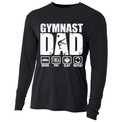 Gymnast Dad Proud Gymnastics Father Humor Cooling Performance Long Sleeve Crew