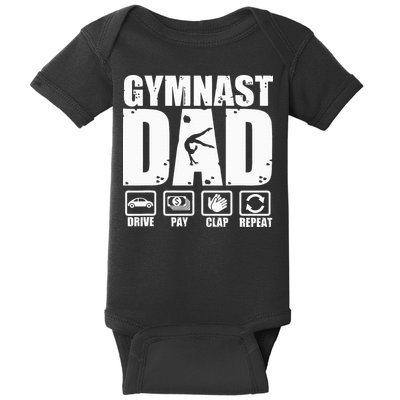 Gymnast Dad Proud Gymnastics Father Humor Baby Bodysuit