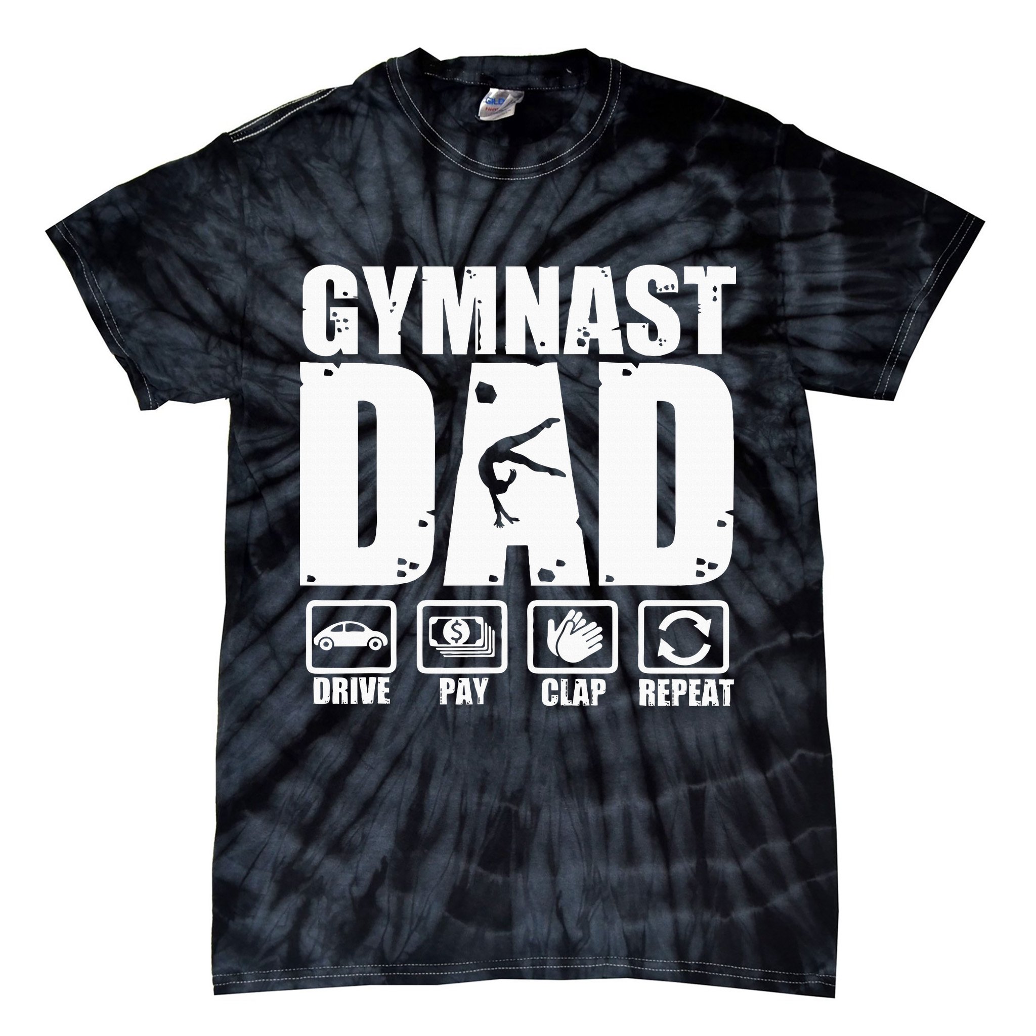 Gymnast Dad Proud Gymnastics Father Humor Tie-Dye T-Shirt