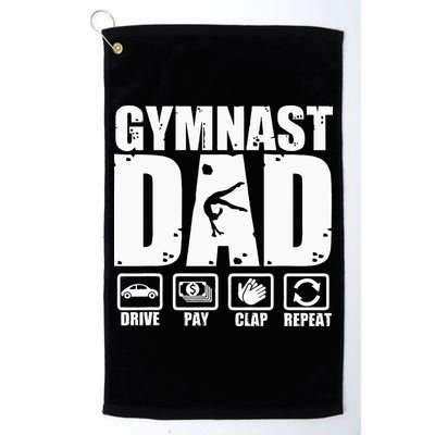 Gymnast Dad Proud Gymnastics Father Humor Golf Towel