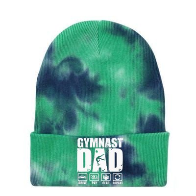 Gymnast Dad Proud Gymnastics Father Humor Tie Dye 12in Knit Beanie