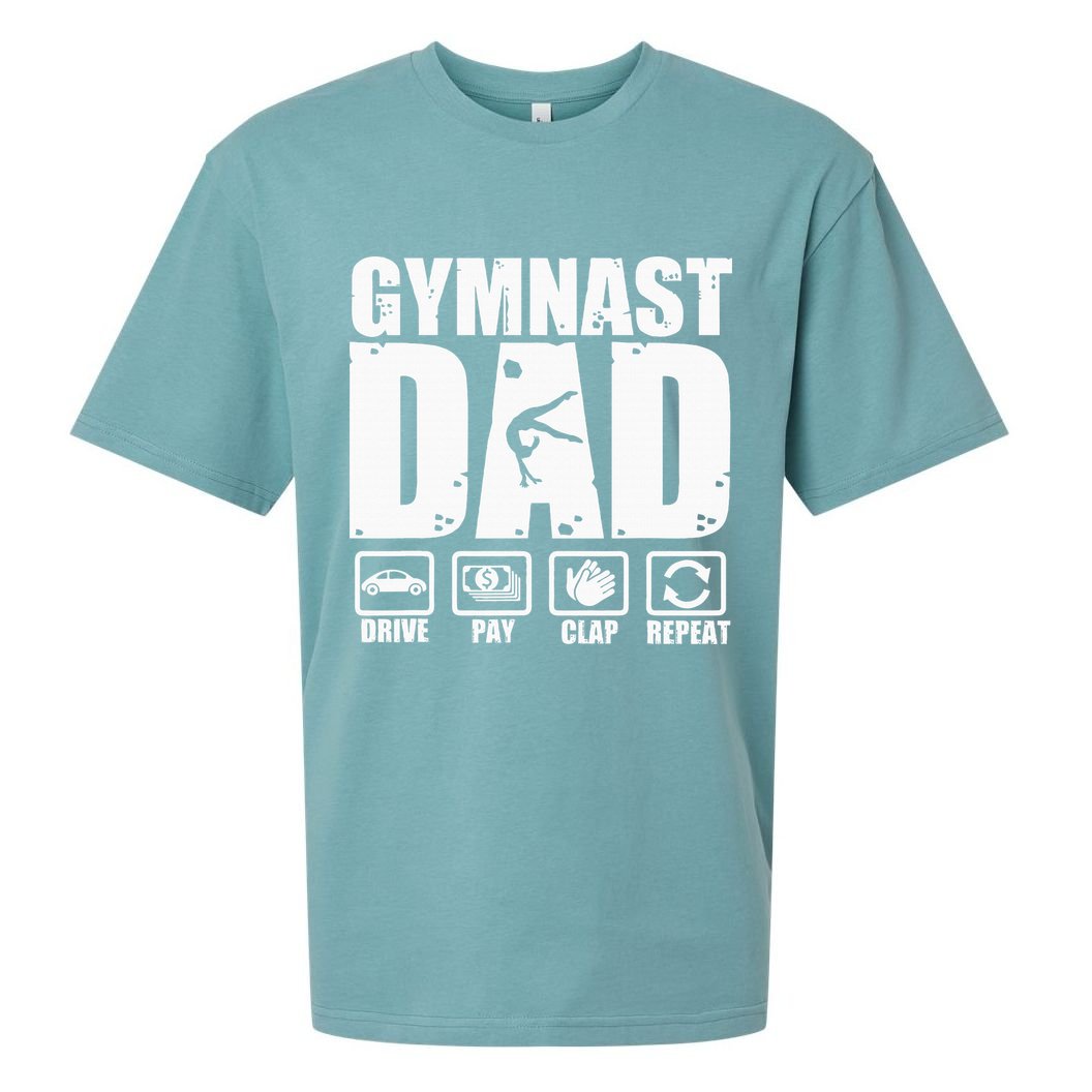 Gymnast Dad Proud Gymnastics Father Humor Sueded Cloud Jersey T-Shirt