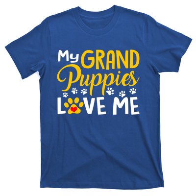 Grandma Dogs Puppy Lover Gift My Grandpuppies Love Me Gift T-Shirt