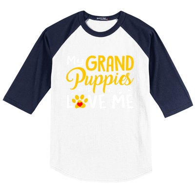 Grandma Dogs Puppy Lover Gift My Grandpuppies Love Me Gift Baseball Sleeve Shirt