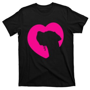 Great Dane Profile Heart Pink T-Shirt