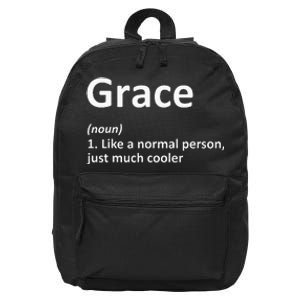 Grace Definition Personalized Name Funny Birthday Gift Idea 16 in Basic Backpack