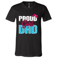 Girl Dad Proud Girl Dad Quote For Father Of A Girl V-Neck T-Shirt