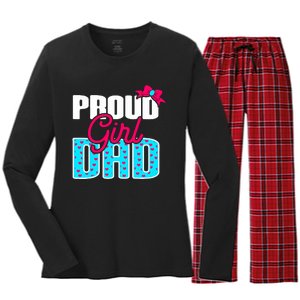 Girl Dad Proud Girl Dad Quote For Father Of A Girl Women's Long Sleeve Flannel Pajama Set 