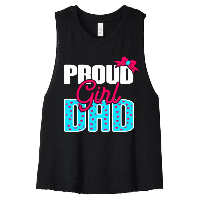 Girl Dad Proud Girl Dad Quote For Father Of A Girl Women's Racerback Cropped Tank