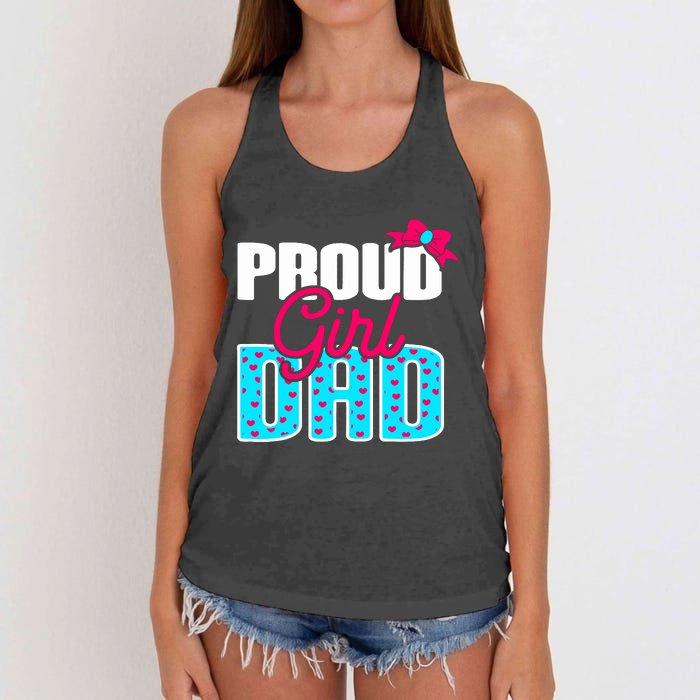 Girl Dad Proud Girl Dad Quote For Father Of A Girl Women's Knotted Racerback Tank