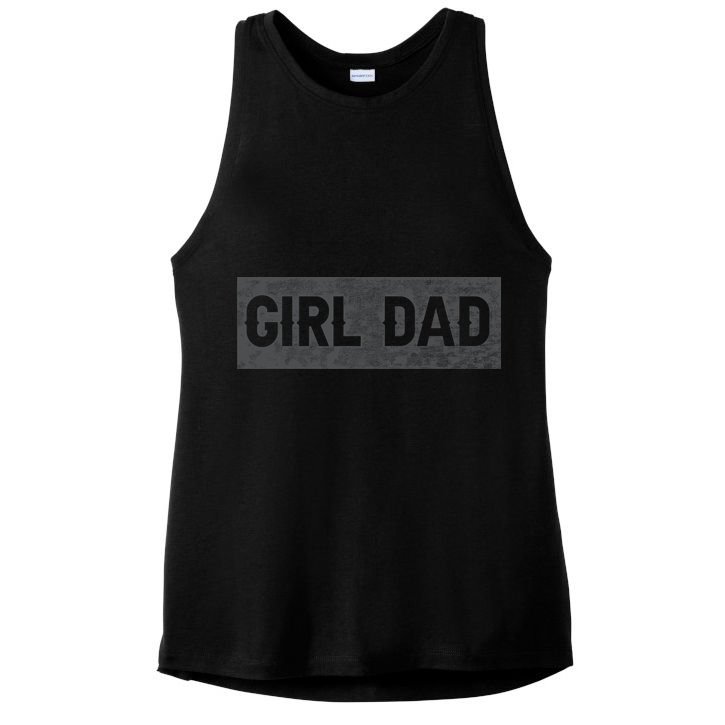 Girl Dad Proud Father Of Girl Vintage Ladies PosiCharge Tri-Blend Wicking Tank