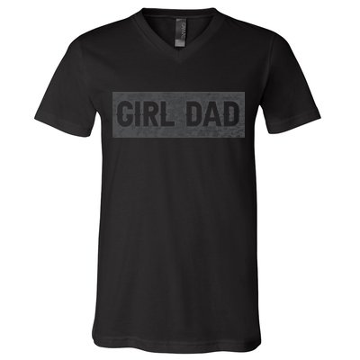Girl Dad Proud Father Of Girl Vintage V-Neck T-Shirt