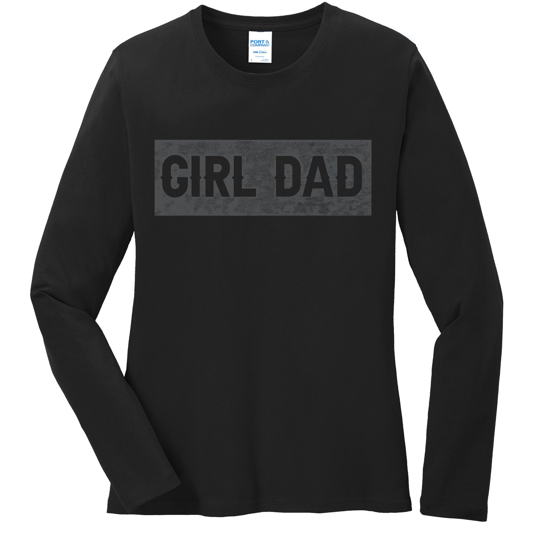 Girl Dad Proud Father Of Girl Vintage Ladies Long Sleeve Shirt