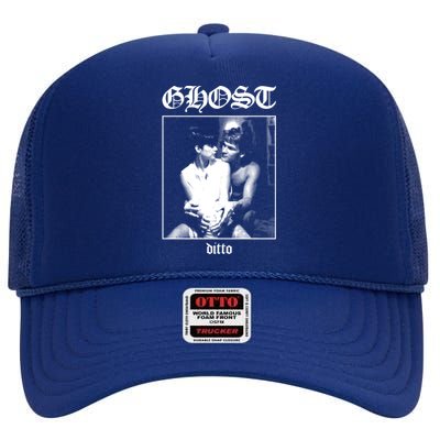 Ghost Ditto Patrick Swayze Black Metal Parody High Crown Mesh Back Trucker Hat