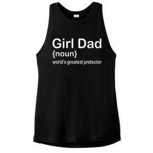 Girl Dad Proud Father Of Girl Dad Fun Fathers Ladies PosiCharge Tri-Blend Wicking Tank