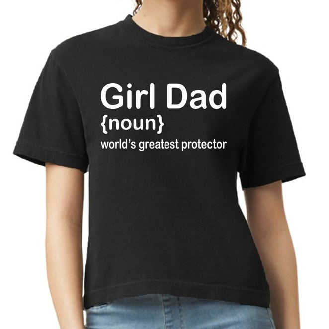 Girl Dad Proud Father Of Girl Dad Fun Fathers Comfort Colors Boxy T-Shirt