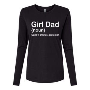 Girl Dad Proud Father Of Girl Dad Fun Fathers Womens Cotton Relaxed Long Sleeve T-Shirt