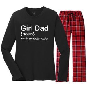 Girl Dad Proud Father Of Girl Dad Fun Fathers Women's Long Sleeve Flannel Pajama Set 