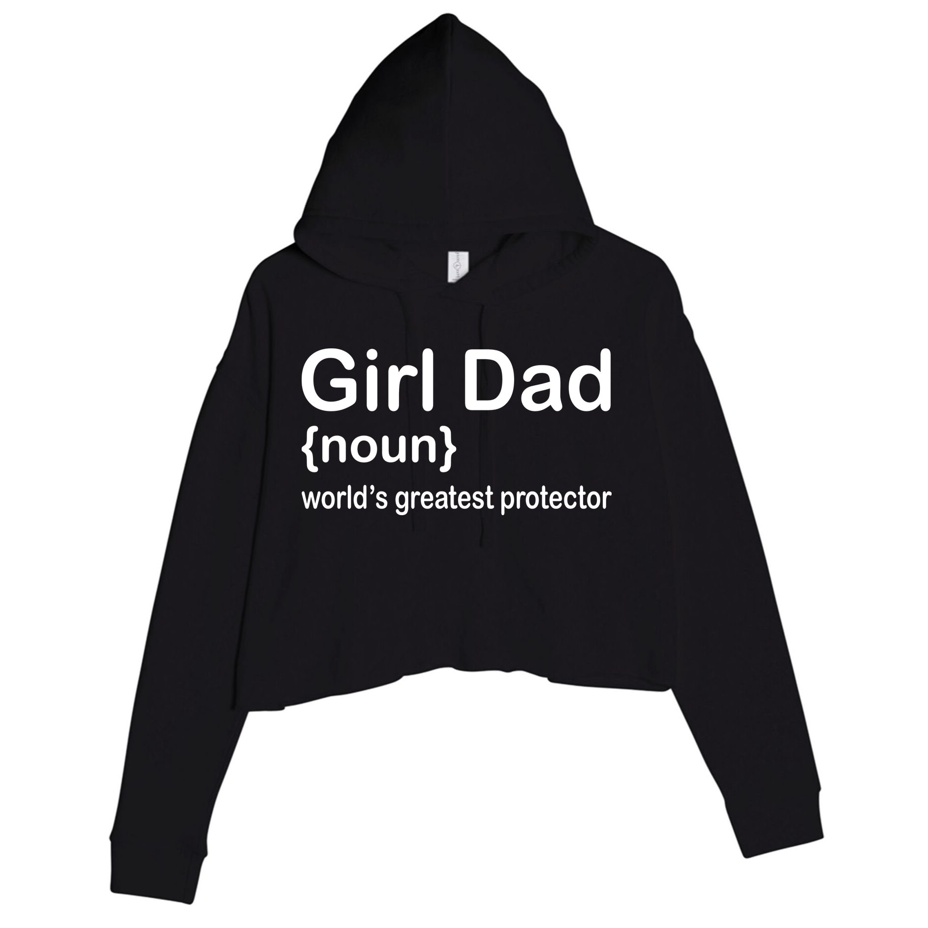 Girl Dad Proud Father Of Girl Dad Fun Fathers Crop Fleece Hoodie
