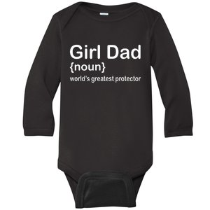 Girl Dad Proud Father Of Girl Dad Fun Fathers Baby Long Sleeve Bodysuit