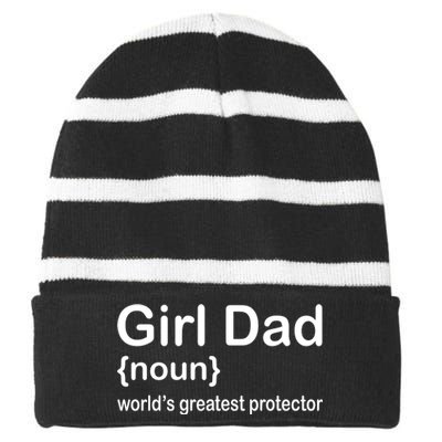 Girl Dad Proud Father Of Girl Dad Fun Fathers Striped Beanie with Solid Band