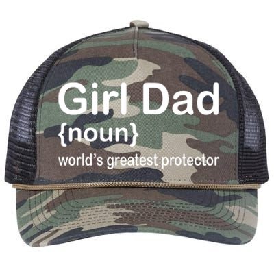 Girl Dad Proud Father Of Girl Dad Fun Fathers Retro Rope Trucker Hat Cap