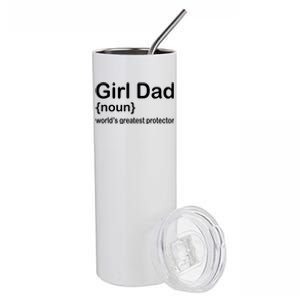 Girl Dad Proud Father Of Girl Dad Fun Fathers Stainless Steel Tumbler