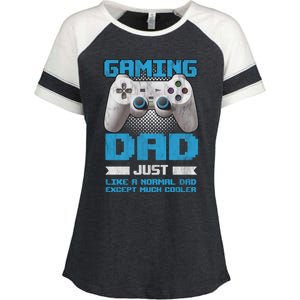 Gaming Dad Papa Daddy Dad Fatherhood Fathers Day Cool Gift Enza Ladies Jersey Colorblock Tee