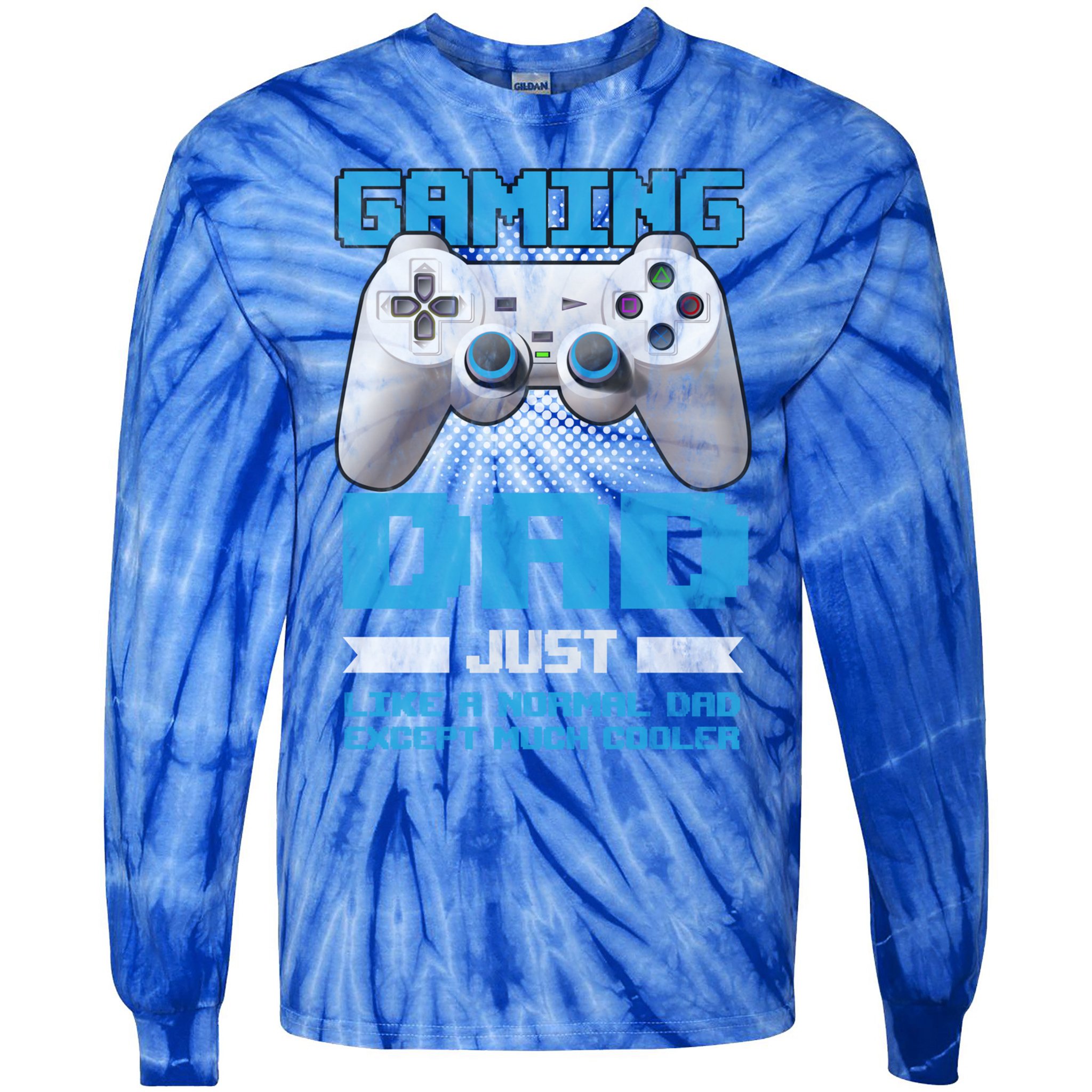 Gaming Dad Papa Daddy Dad Fatherhood Fathers Day Cool Gift Tie-Dye Long Sleeve Shirt