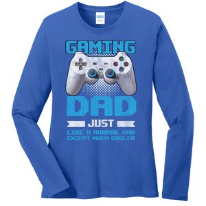 Gaming Dad Papa Daddy Dad Fatherhood Fathers Day Cool Gift Ladies Long Sleeve Shirt