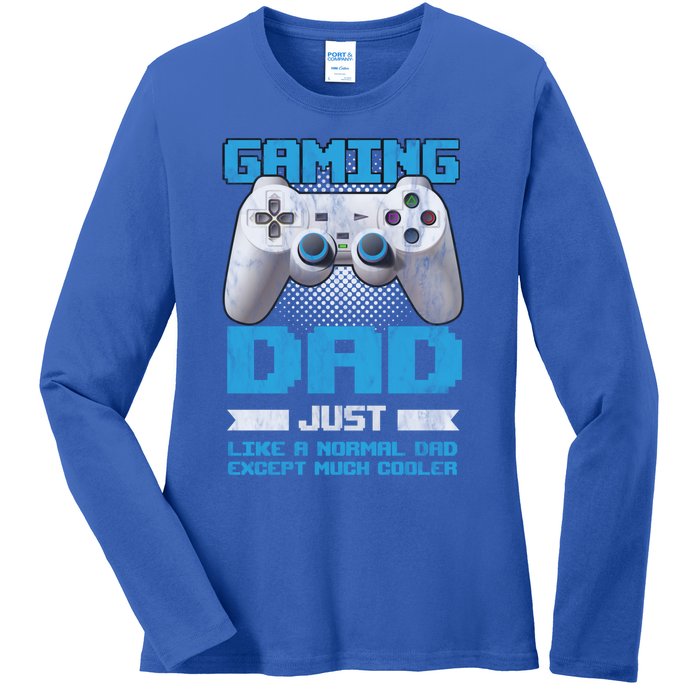 Gaming Dad Papa Daddy Dad Fatherhood Fathers Day Cool Gift Ladies Long Sleeve Shirt